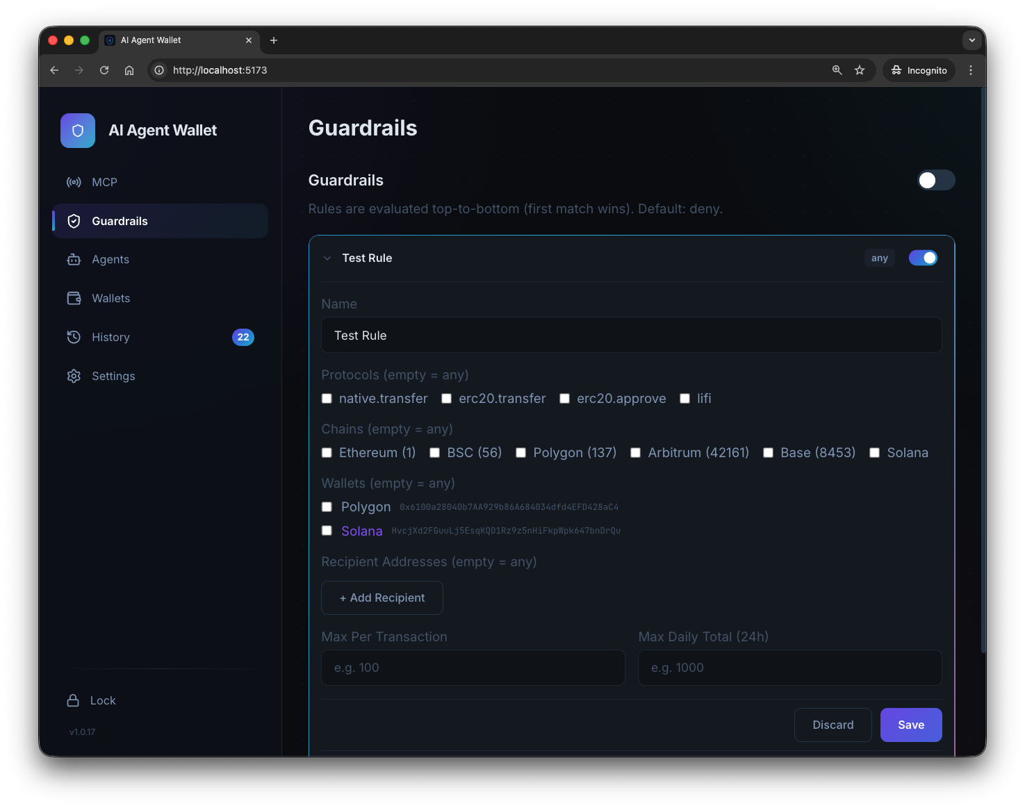 Guardrails configuration